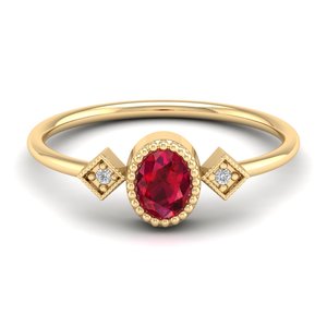 Bague de fiançailles REYES en or rose 14 carats, moissanite certifiée GRA, taille ovale, 0,35 carat, rubis, bijoux pour femmes, vente flash - Product Image 6