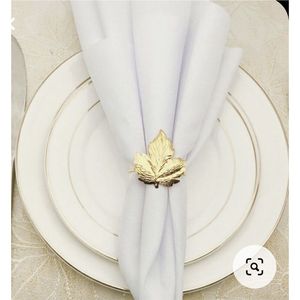 Modern Decorative Maple Leaf Design Napkin Ring Elegant Gold Plated Metal Table Napkin Holder for Home Dining Table Napkin Ring - Product Image 1