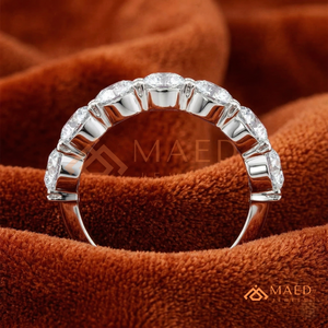 925 Sterling Silver 7 <b>Stone</b> Round Brilliant Cut Moissanite Wedding Band D VVS1 Diamond Eternity Ring for Women Fine Jewellery - Product Image 2