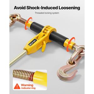 Set di Cinghie a Cricchetto con Carico di Lavoro di 8000 Libbre, Catene G80 da 5/16 X 14 Piedi, Tendicatene a Cricchetto per Fissaggio Sicuro - Product Image 5