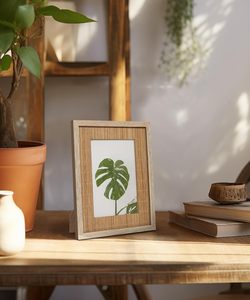 Photo <b>Frames</b> Wooden <b>4x6</b> Picture <b>Frames</b> Boho with Bamboo Glass & Hooks, Funky Simple for Postcards Pressed Flowers Wall - Product Image 1