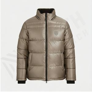 Chaqueta acolchada de alta calidad para hombre, Parkas impermeables con logotipo personalizado transpirable en Color sólido para la moda de invierno para hombre - Product Image 1