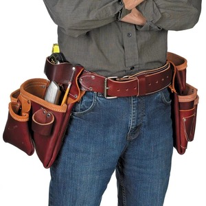 OEM Service Wholesale Cowhide <b>Leather</b> Tooled Bag Lightweight Solid Color Cowhide <b>Leather</b> <b>Tool</b> Bag For Sale - Product Image 1