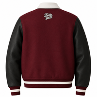 Veste de baseball vintage personnalisée avec logo, veste bomber pour homme, manches en cuir et laine, broderie, streetwear
