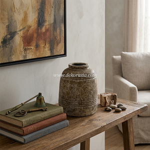 Antique Terracotta Vase <b>Handmade</b> Ceramic <b>Pottery</b> Flower Vase for Living Room Home Decoration - Product Image 3