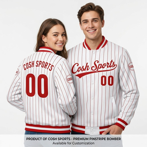 Custom Pinstripe Streetwear Varsity Jacket Personalized <b>Name</b> and Number Sublimated Baseball Bomber Jackets - Product Image 4
