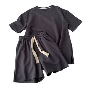 Ensemble t-shirt col rond et short pour femme, jersey de coton, streetwear d'été, tenue décontractée deux pièces, logo personnalisé OEM - Product Image 4