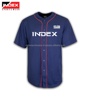 Camiseta de Béisbol INDEX America para Hombre, Manga Corta, Sublimada, Absorbente de Humedad, Poliéster, Diseño de Bandera Roja, Blanca y Azul para Adultos - Product Image 5