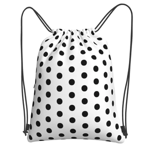Bolsa Deportiva con Cordón y Estampado de Puntos Negros por Sublimación, Mochila de Poliéster Resistente para la Escuela, Gimnasio, Viajes y Eventos - Product Image 2