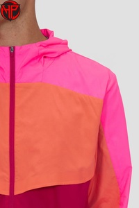 <b>Men's</b> Color Block Hooded Tracksuit Lightweight Windbreaker <b>Jacket</b> and Shorts Set Breathable Quick Dry Casual Outdoor Wear - Product Image 5