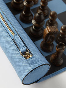 Microfiber Leather Roll-Up <b>Backgammon</b> Box Blue Eco-Friendly Durable Storage Case Children's Leisure Unisex Portable Design - Product Image 4