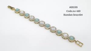 Pulsera Kundan 09599 con Cuentas de Rubí, Circonita Cúbica, Latón Chapado en Mehandi, Joyería Étnica para Mujer, Boda - Product Image 3