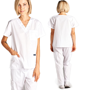 2022 Latest New Hospital Nurse Uniforms Top & Pant Set 2 Piece Cargo Pockets V Neck Nursing Medical <b>Scrub</b> For Mens & Womens - Product Image 2