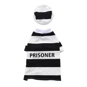 A strisce retrò detenuto prigioniero cane da compagnia Costume divertente uniforme per il tuo amico peloso - Product Image 5