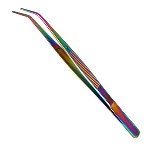 Pinces à épiler robustes personnalisées pour le collège, de qualité supérieure, multicolores arc-en-ciel, à pointes courbées |   Pinces polyvalentes en acier inoxydable confortables - Product Image 2