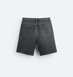 Pantalones Cortos Cargo de Mezclilla Transpirables para Hombre, Estilo Urbano, con Botones, Bolsillos de Lona Sostenible, Tejidos y Bordados, Color Oscuro - Product Image 3