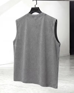 Customized Brand Men's Yellow Sleeveless Tank Top O-Neck Solid Color Casual Breathable Quick Dry Knitted Cotton Summer Sports - Product Image 4