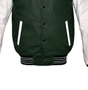 Superbe veste universitaire en cuir blanc véritable pour homme, avec logo personnalisé, veste varsity en laine avec logo personnalisé - Product Image 5