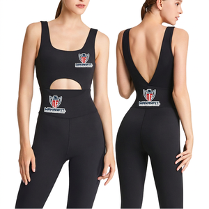 Women's Custom Sports <b>Bodysuit</b> Jumpsuit Gym Fitness Yoga Workout One Piece Activewear Romper Wholesale OEM ODM - Product Image 3