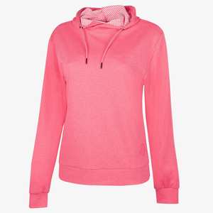 Sudadera con Capucha para Mujer, Color Granate con Mangas Gris Oscuro, Manga Larga, Informal, Tejida, Mezcla de Algodón, con Bolsillos - Product Image 5