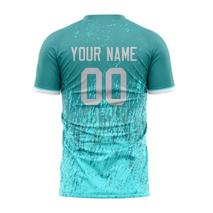 เสื้อฟุตบอลสั้นแบบซับลิเมชั่นพิมพ์ลายโลโก้ตามสั่งสไตล์ใหม่ ผลิตจากโพลีเอสเตอร์ 100% แห้งเร็ว ระบายอากาศได้ดี เป็นมิตรกับสิ่งแวดล้อม ขายส่ง - Product Image 2
