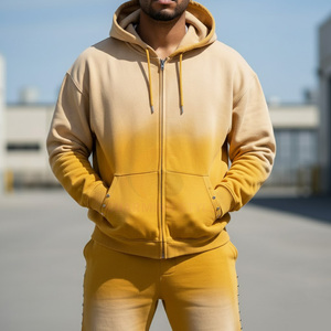 Conjunto de Sudadera con Capucha y Pantalones Deportivos Acampanados Blancos con Efecto Desgastado para Hombre, Estilo Urbano - Product Image 3