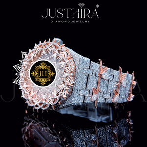 Reloj de pulsera de cuarzo con diamantes de moissanita VVS de acero inoxidable, elegante y de alta calidad para hombre, 100% pasa el probador de diamantes. - Product Image 3