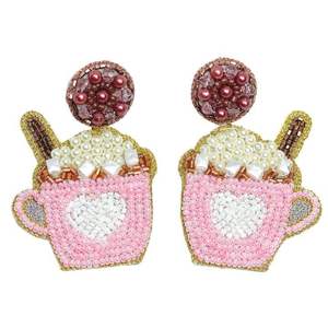 Pendientes de Cuentas Hechos a Mano Coloridos, Joyería Elegante para Mujer para Fiestas y Uso Casual a Precio Económico - Product Image 1