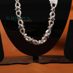 S925 18K Gold Rhodium Plated Moissanite <b>Statement</b> <b>Necklace</b> Round Brilliant Cut Flower Link Chain Luxury Party Jewelry - Product Image 1