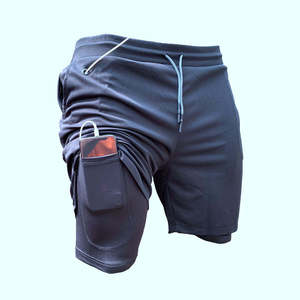 Shorts cargo décontractés pour hommes 2023 en Spandex/Polyester, couleur unie, taille élastique, respirants, séchage rapide, écologiques, avec cordon de serrage - Product Image 5