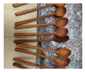 Wooden <b>Dessert</b> Spoon Set Vintage Look Custom Engraving OEM Factory Supply - Product Image 1