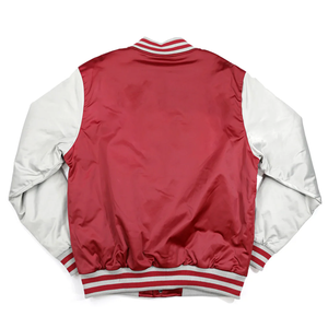 Blouson Bomber Marron et Blanc 2026 Premium Bicolore à Boutons Pression Col en V en Maille Côtelée Doublure Chaude Imperméable Printemps - Product Image 4