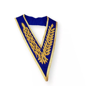 Collier de régalia maçonnique de haute qualité, collier d'officier maçonnique de haute qualité, broderie faite à la main, collier de régalia de la franc-maçonnerie - Product Image 2