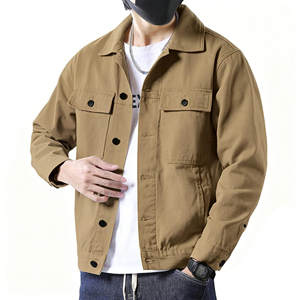 Mens Denim Jacket Trendy Design Multi Color Street Style Fashion Cotton Windbreaker Coat High Quality Outerwear Apparel - Product Image 1