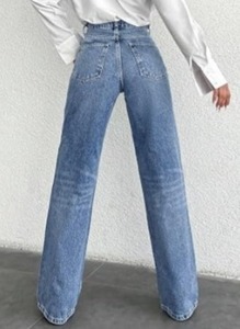 Women's Office <b>Boot</b> Cut Knee Length Denim Jeans-Mid Waist Eco-Friendly Daily & Weekend Wear - Product Image 2