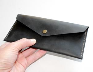Wholesale Price Genuine Leather Luxury Portable Cash Envelope Budgeting System Stuffing Purse OEM LCE-0014 - Product Image 1