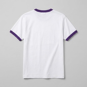 T-shirt blanc pour homme avec imprimé Omega Foil, manches courtes, col rond, coupe classique, décontracté, 100 % coton jersey, bordure contrastante - Product Image 2