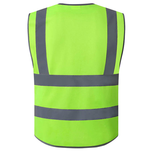 Fluorescent Polyester Safety Vest Reflective Detailing Needle Detection Ensures Visibility Dark <b>Environments</b> OEM - Product Image 6