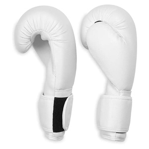 Gants de boxe en cuir blanc pour adultes, à lacets, pour l'entraînement - Product Image 2