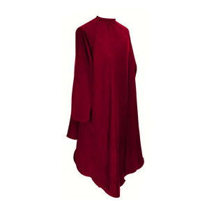 Cape de coiffure rouge à manches longues, ourlet asymétrique, en tissu, professionnelle pour barbier et salon, pour coupe, coloration et coiffage des cheveux - Product Image 1