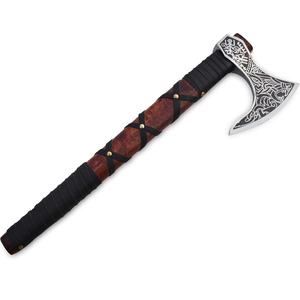 Hand Forged Industrial <b>Axe</b> <b>Handle</b> Custom Carbon Steel <b>Axe</b> Custom <b>Handle</b> Viking <b>Axe</b> with Leather Sheath for Sale - Product Image 1