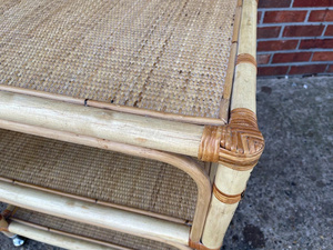 rattan Rolling <b>Serving</b> Cart Service Buffet Rattan Wicker Tropical Regency Pencil - Product Image 5