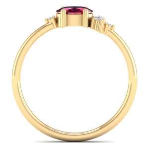 Nouvelle arrivée REYES, bague de fiançailles en argent sterling 925 avec rubis ovale de 0,5 carat et moissanite, bijoux de mariage délicats pour femmes - Product Image 4