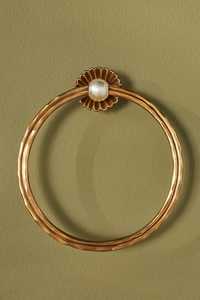 Support mural rond pour serviettes en laiton antique avec plaque décorative, style vintage, pour salle de bain - Product Image 6