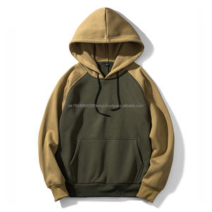 Custom Logo Printed Autumn Classic Color Contrast Shoulder <b>Long</b> Sleeve <b>Hoodie</b> Fashion Heavyweight <b>Oversized</b> Men Hoodies - Product Image 5