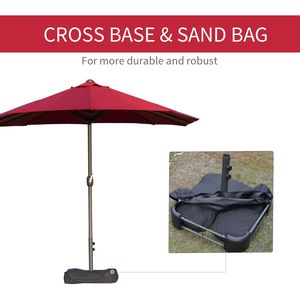 Ombrellone a braccio laterale da 4,5 m (15 piedi) con base a manovella facile per cortile e giardino, ombreggiatura rettangolare da 3 m per uso in spiaggia - Product Image 6