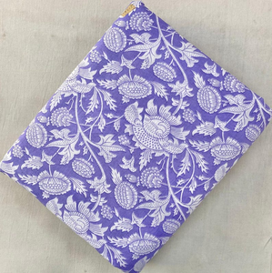 Tissu en coton doux à motif floral, imprimé indien fait main au bloc, pour confection de vêtements d'été et chemises au mètre - Product Image 1