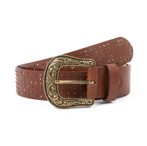 BS INTERNATIONAL NA33 Cinturón de Cuero Genuino de Vaca, Estilo Vintage, Hebilla Cuadrada de Acero Resistente, Longitud Personalizable para Hombre - Product Image 6