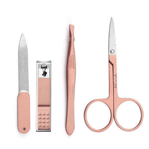 Juego de 4 Piezas de Herramientas de Manicura y Pedicura Profesionales de Acero Inoxidable de Lujo con Color Personalizado, Portátil y Duradero - Product Image 1