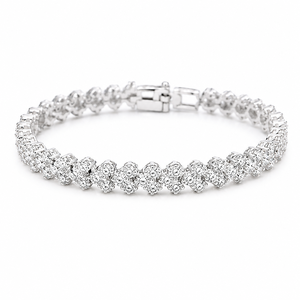 Elegante Pulsera de Tenis de Plata de Ley 925 con Moissanita de Corte Redondo, Regalo de Cumpleaños para Ella - Product Image 1